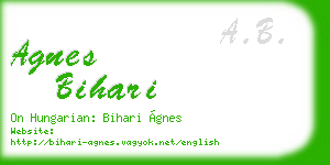 agnes bihari business card
