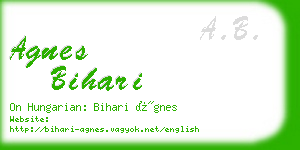 agnes bihari business card